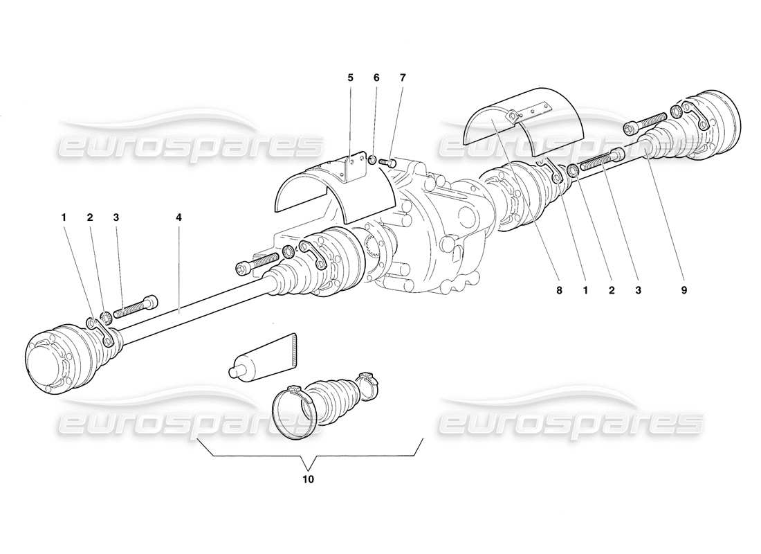 a part diagram from the lamborghini diablo sv (1998) parts catalogue