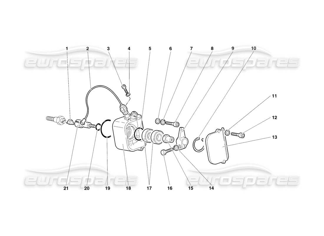 a part diagram from the lamborghini diablo sv (1998) parts catalogue