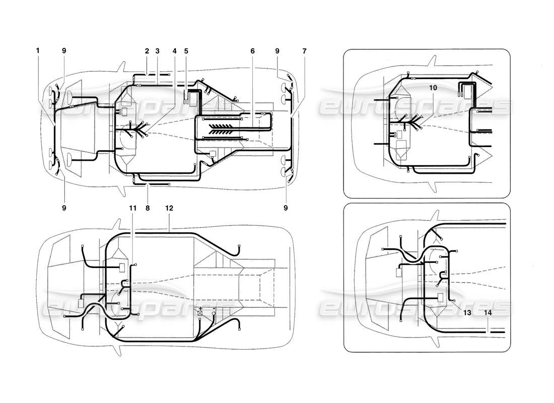 a part diagram from the lamborghini diablo parts catalogue