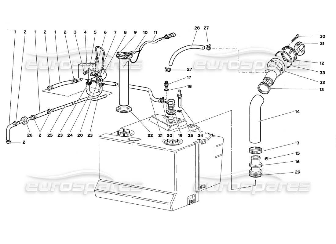 lamborghini diablo gt (1999) fuel system parts diagram