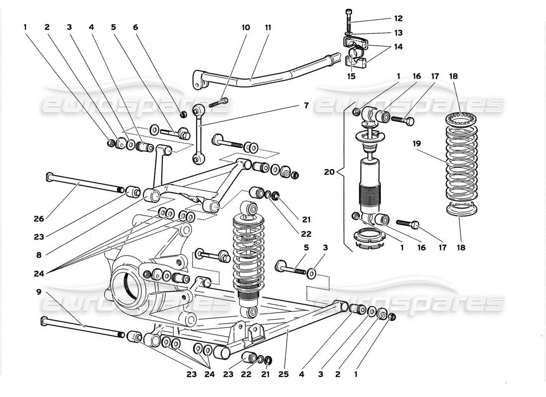 a part diagram from the lamborghini diablo parts catalogue