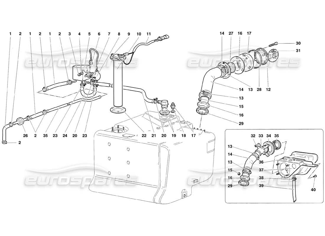 a part diagram from the lamborghini diablo parts catalogue