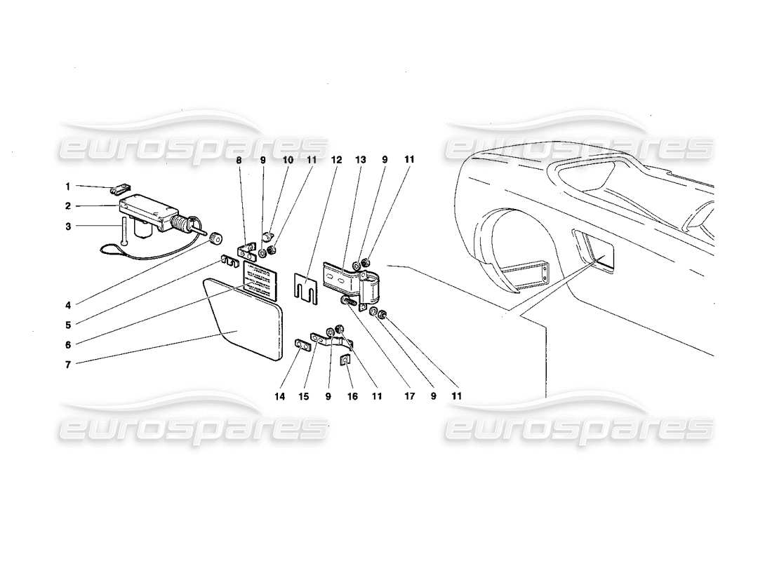 a part diagram from the Lamborghini Diablo Roadster (1998) parts catalogue