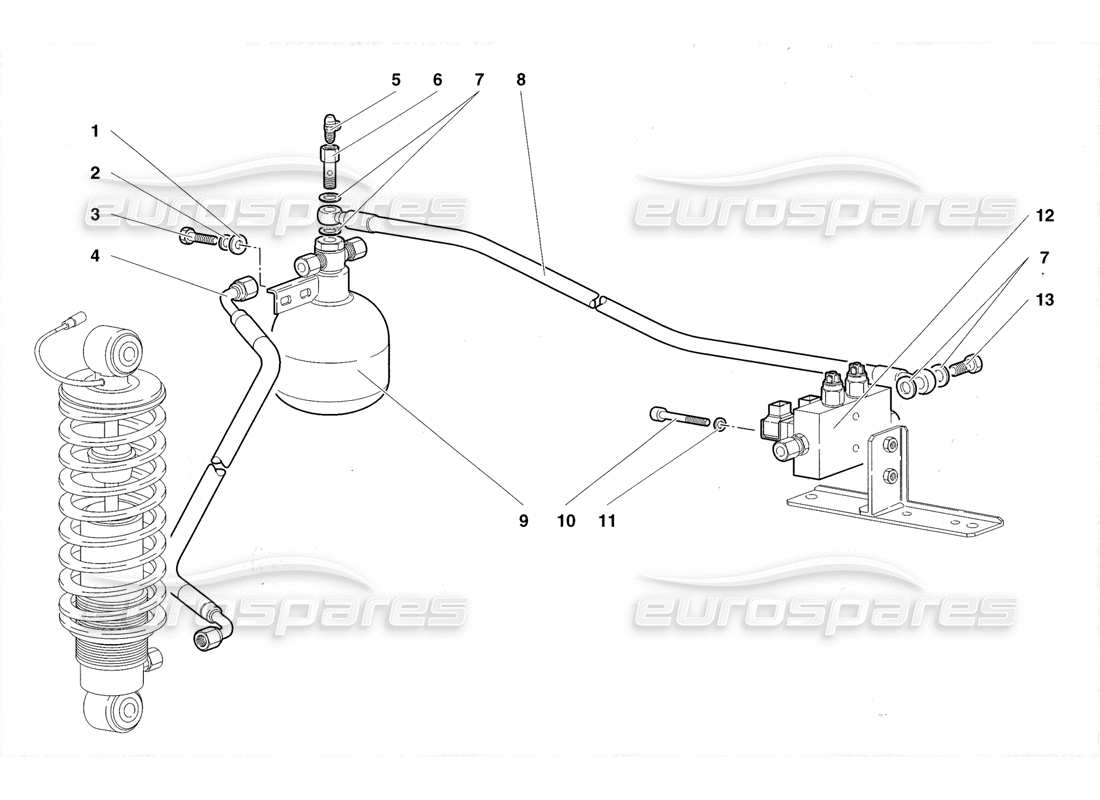 a part diagram from the lamborghini diablo roadster (1998) parts catalogue