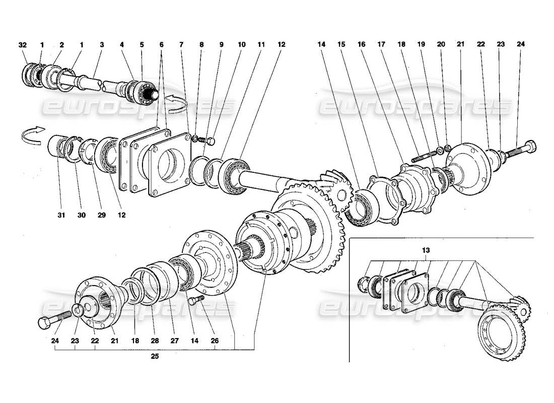 a part diagram from the Lamborghini Diablo SV (1998) parts catalogue