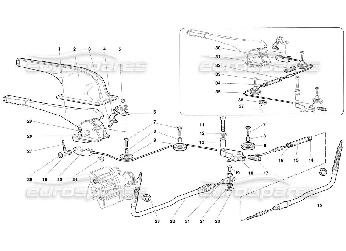 a part diagram from the lamborghini diablo sv (1998) parts catalogue