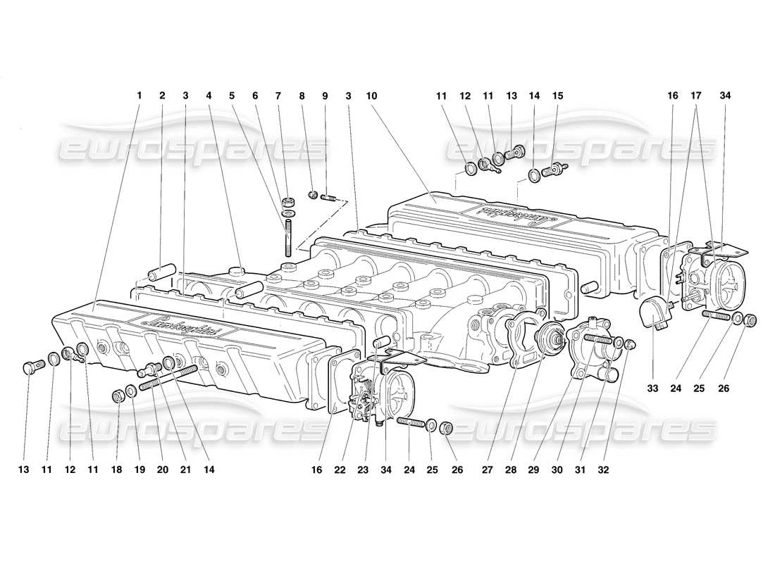 a part diagram from the Lamborghini Diablo SV (1998) parts catalogue