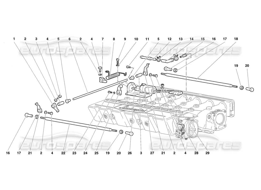 a part diagram from the lamborghini diablo sv (1998) parts catalogue