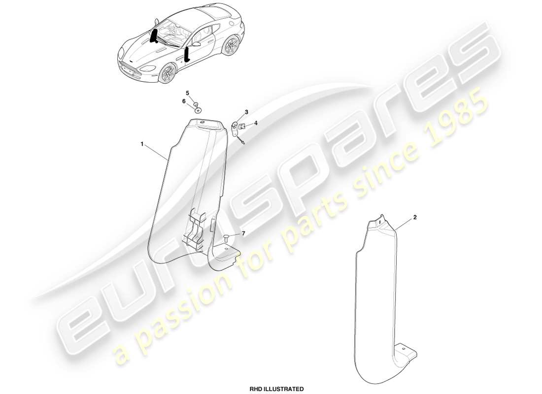 a part diagram from the aston martin v8 vantage (2007) parts catalogue