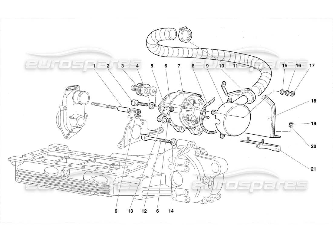 a part diagram from the Lamborghini Diablo Roadster (1998) parts catalogue