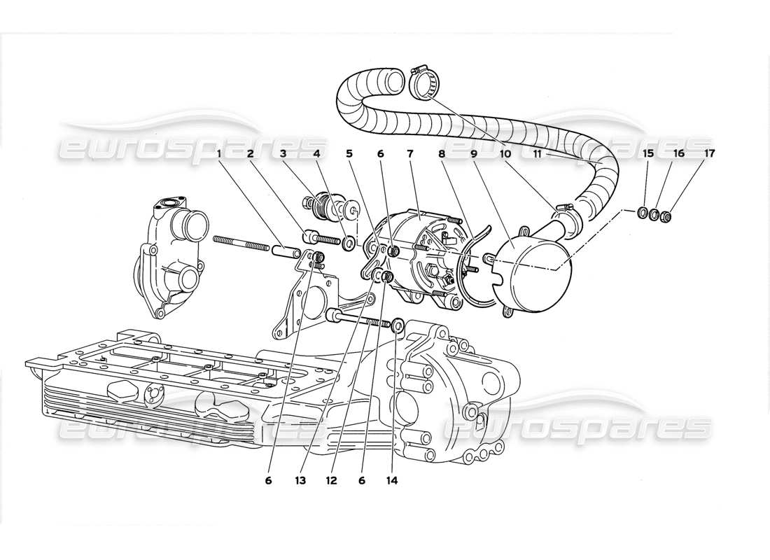 a part diagram from the lamborghini diablo gt (1999) parts catalogue
