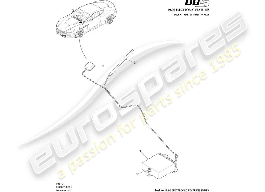 a part diagram from the aston martin dbs (2014) parts catalogue