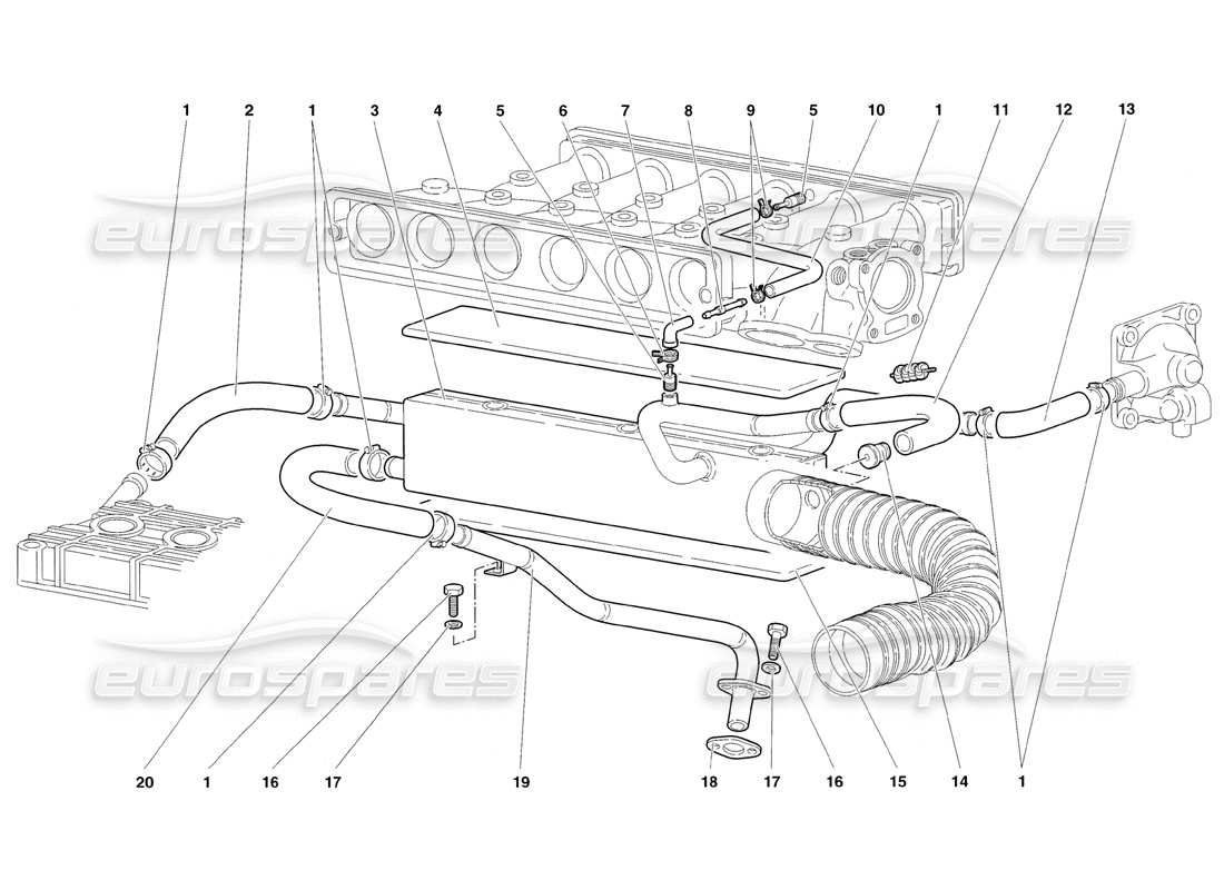 a part diagram from the Lamborghini Diablo SV (1998) parts catalogue