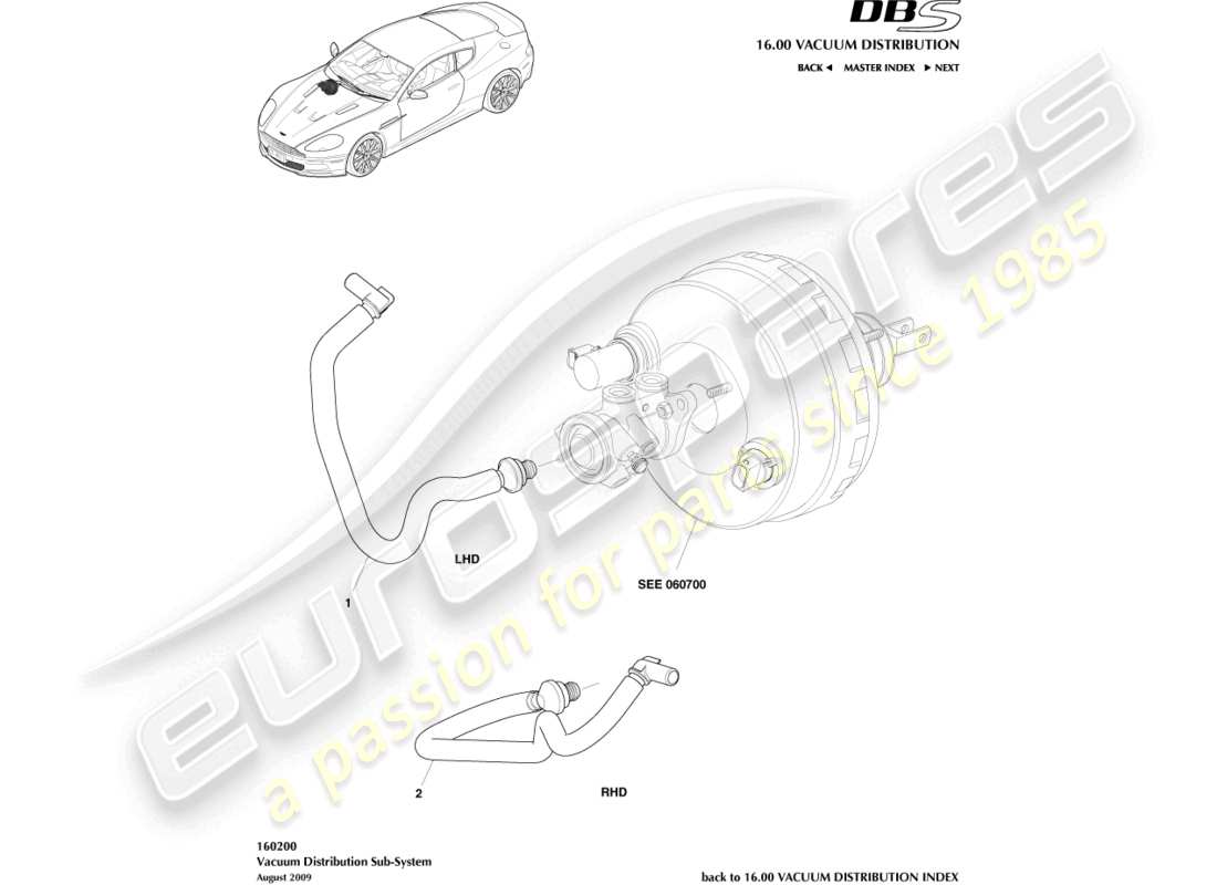 aston martin dbs (2013) vacuum pipe part diagram