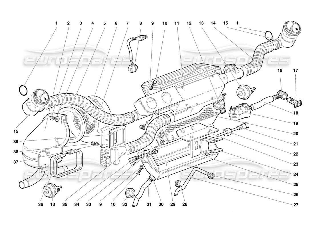 a part diagram from the Lamborghini Diablo SV (1998) parts catalogue