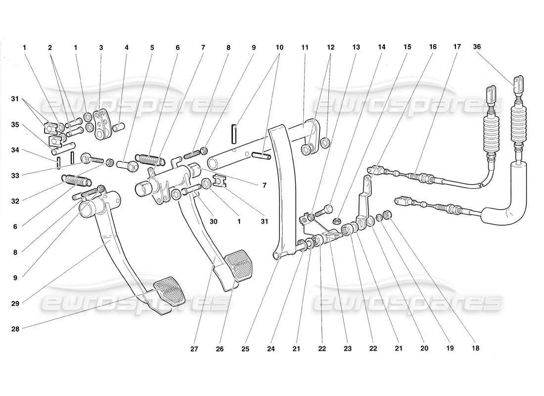 a part diagram from the Lamborghini Diablo Roadster (1998) parts catalogue