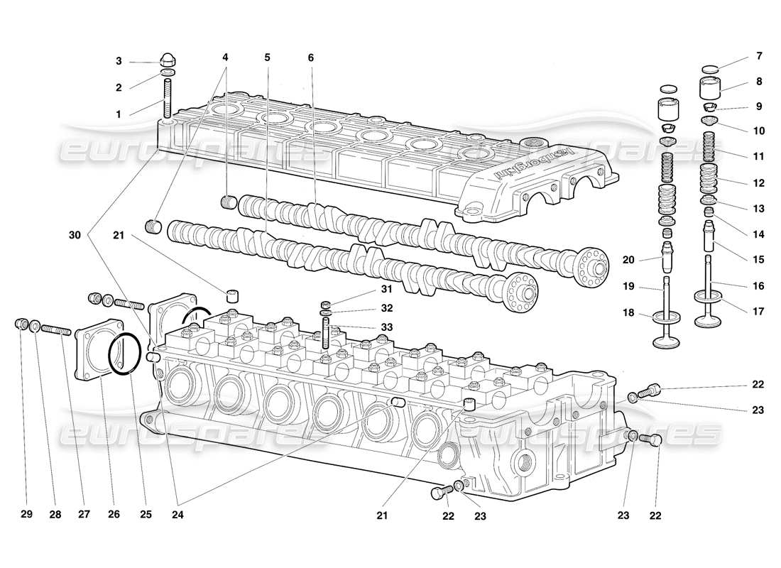 a part diagram from the lamborghini diablo sv (1997) parts catalogue