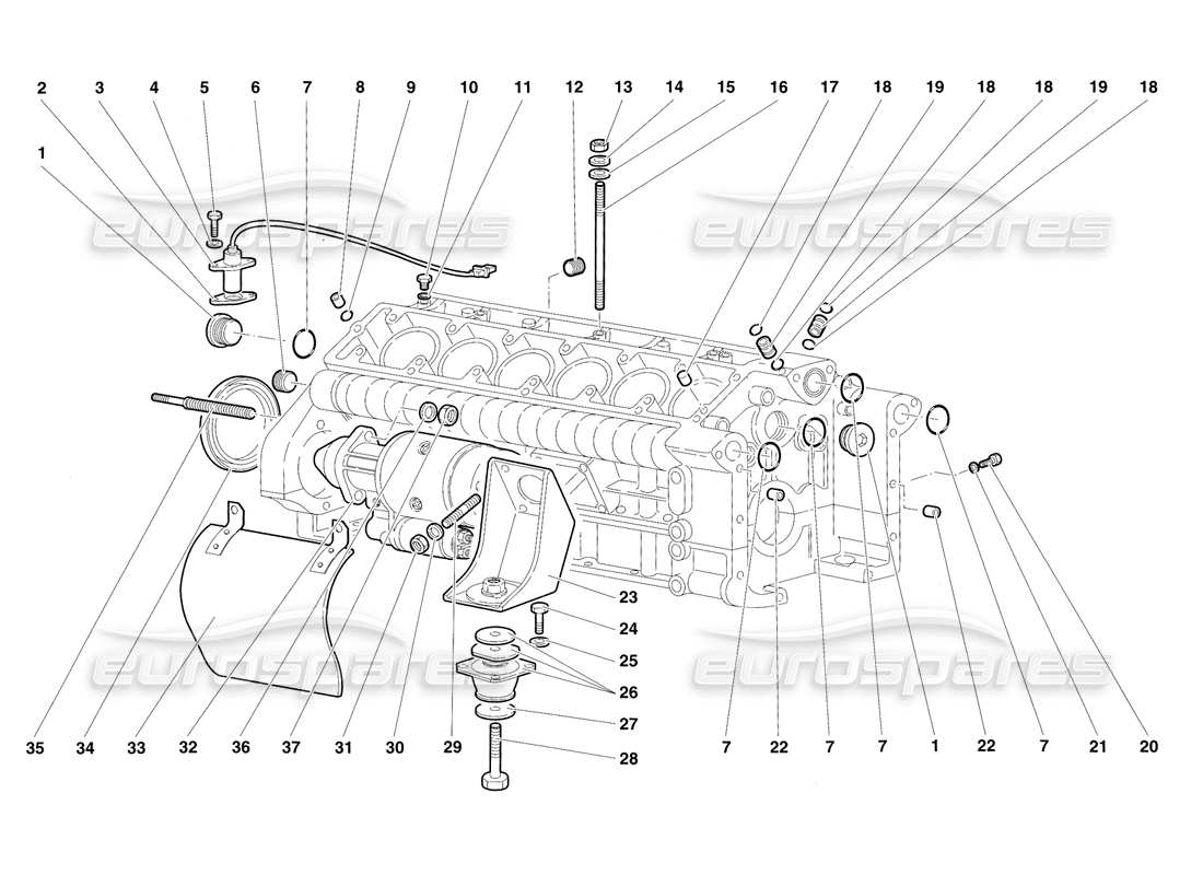 a part diagram from the lamborghini diablo sv (1997) parts catalogue