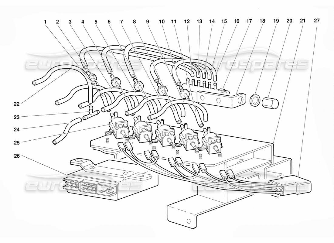 a part diagram from the lamborghini diablo parts catalogue