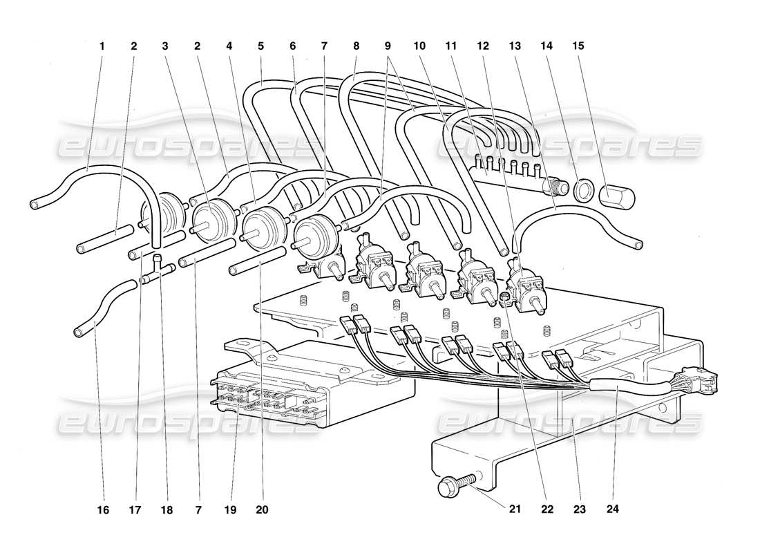 a part diagram from the lamborghini diablo sv (1997) parts catalogue