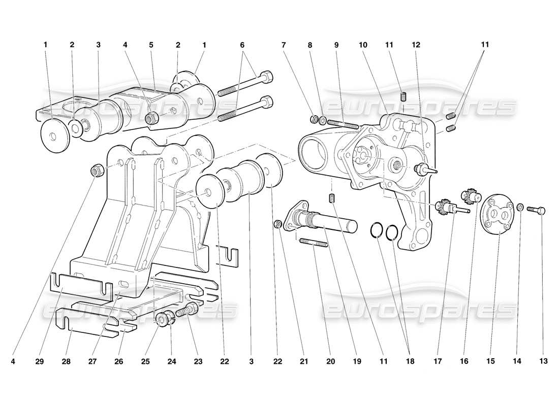 a part diagram from the lamborghini diablo sv (1998) parts catalogue