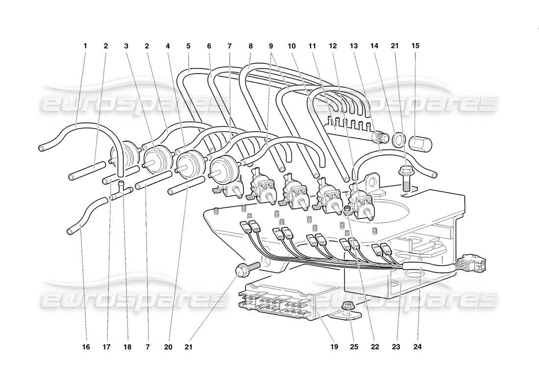 a part diagram from the lamborghini diablo sv (1998) parts catalogue