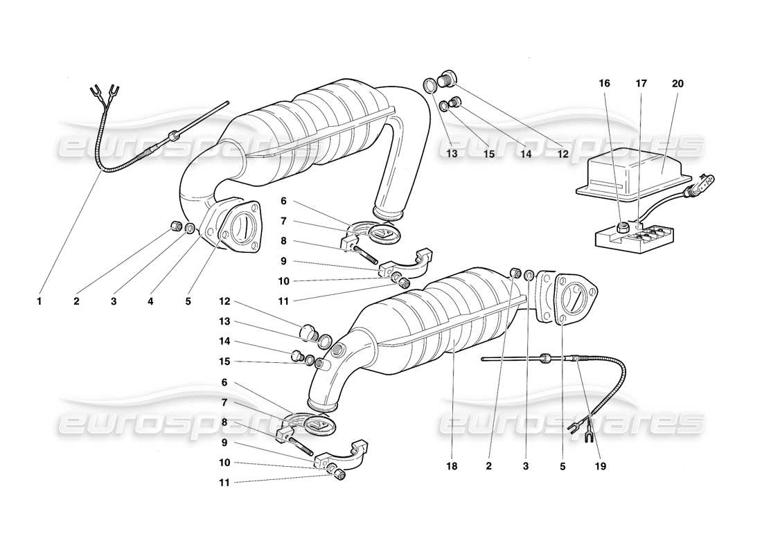 a part diagram from the lamborghini diablo sv (1997) parts catalogue