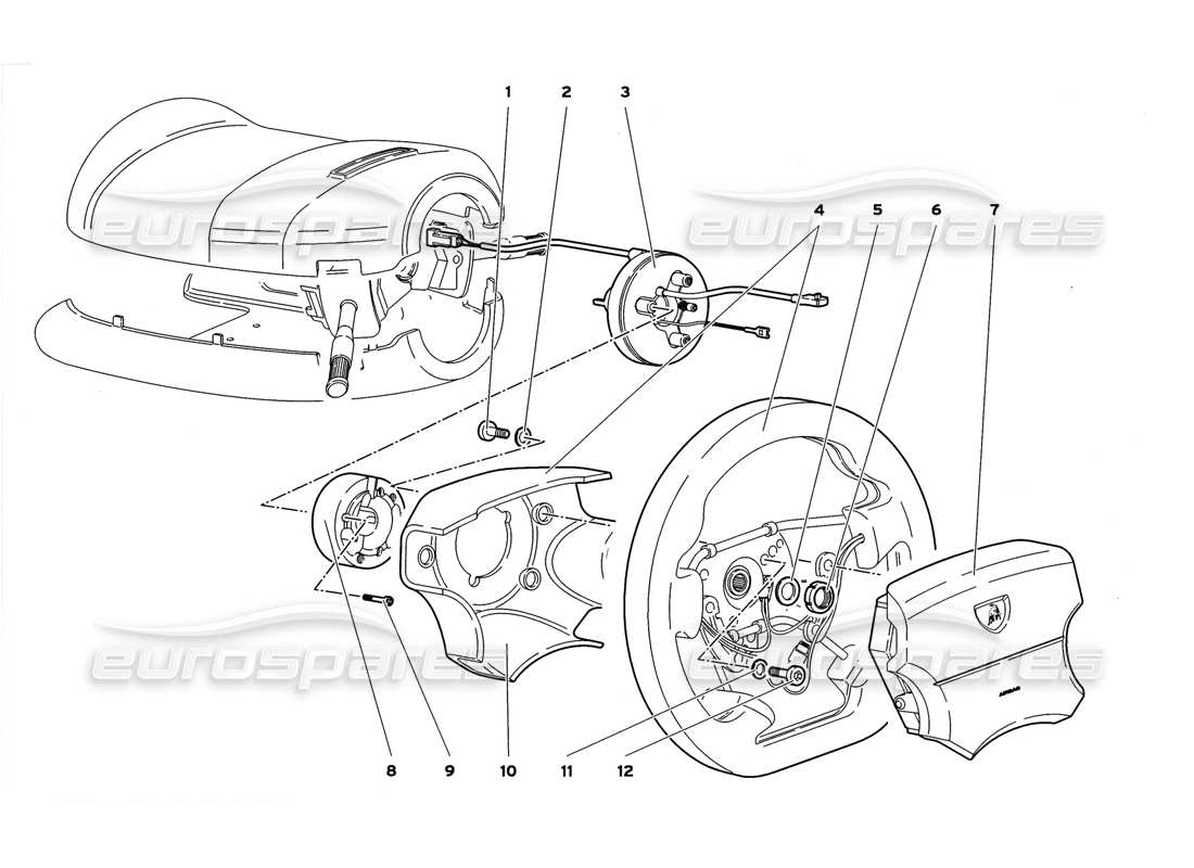 a part diagram from the lamborghini diablo gt (1999) parts catalogue