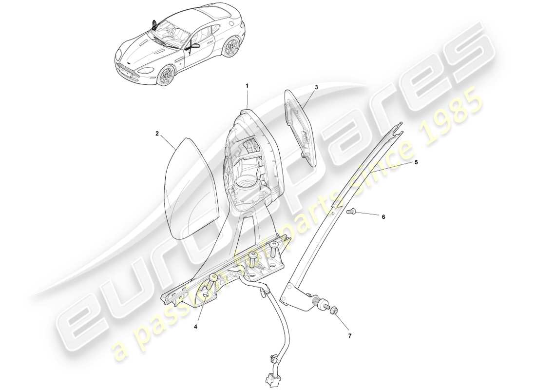 a part diagram from the aston martin v8 vantage (2005) parts catalogue