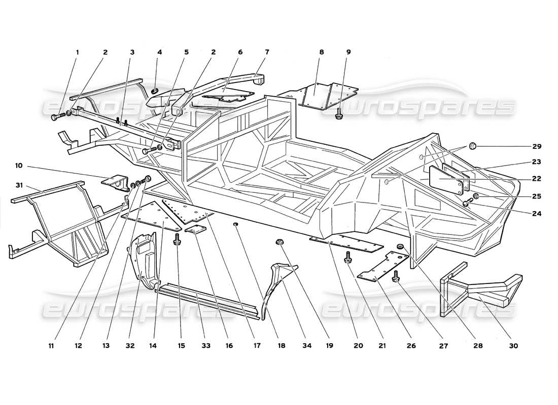 VIEW PARTS DIAGRAMS FROM THE LAMBORGHINI DIABLO PARTS CATALOGUE a part diagram from the lamborghini diablo parts catalogue