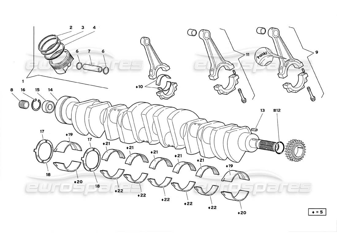 a part diagram from the lamborghini diablo gt (1999) parts catalogue