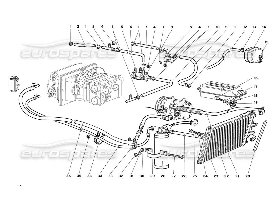 a part diagram from the lamborghini diablo parts catalogue