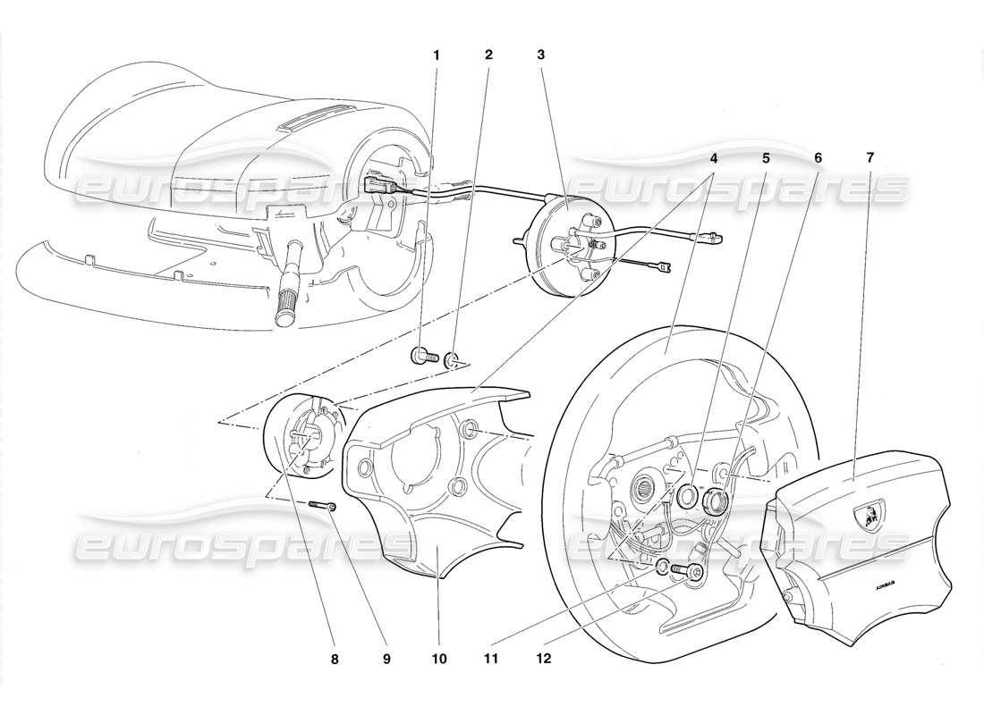 a part diagram from the lamborghini diablo parts catalogue