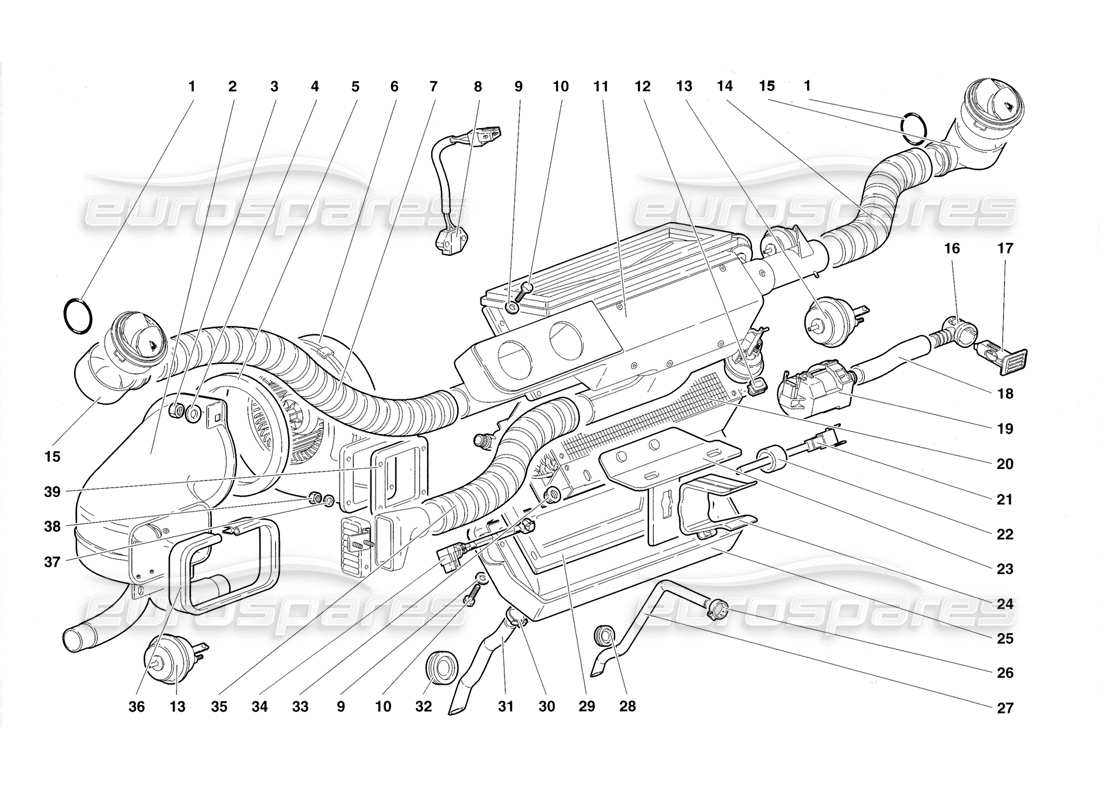 a part diagram from the lamborghini diablo roadster (1998) parts catalogue