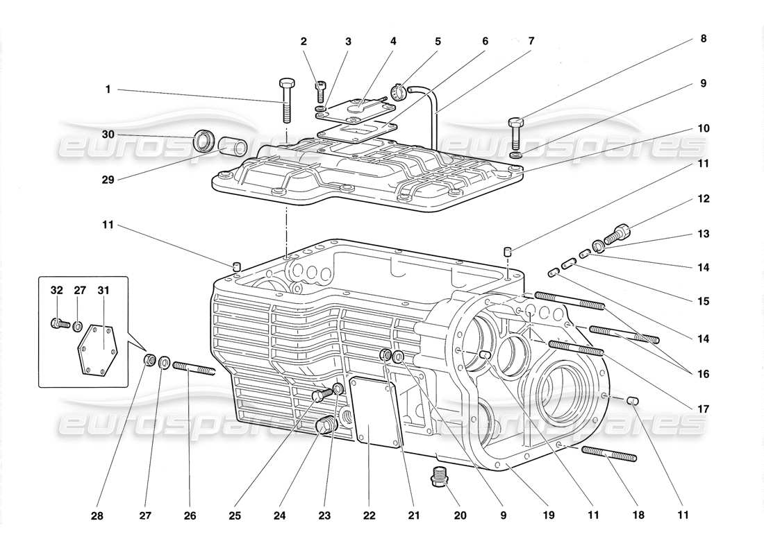 a part diagram from the Lamborghini Diablo Roadster (1998) parts catalogue