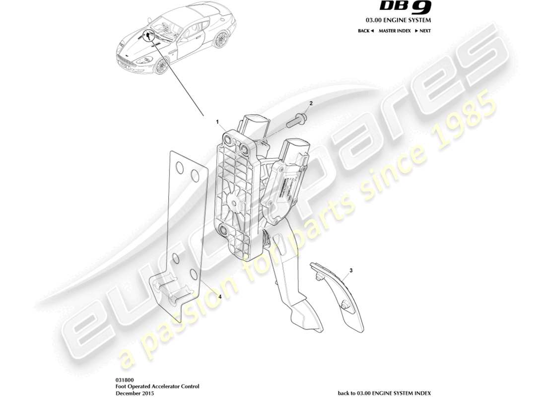 a part diagram from the Aston Martin DB9 (2006) parts catalogue
