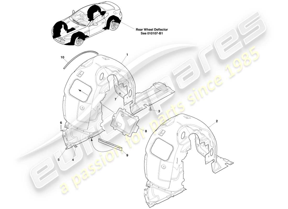 a part diagram from the aston martin v8 vantage (2007) parts catalogue