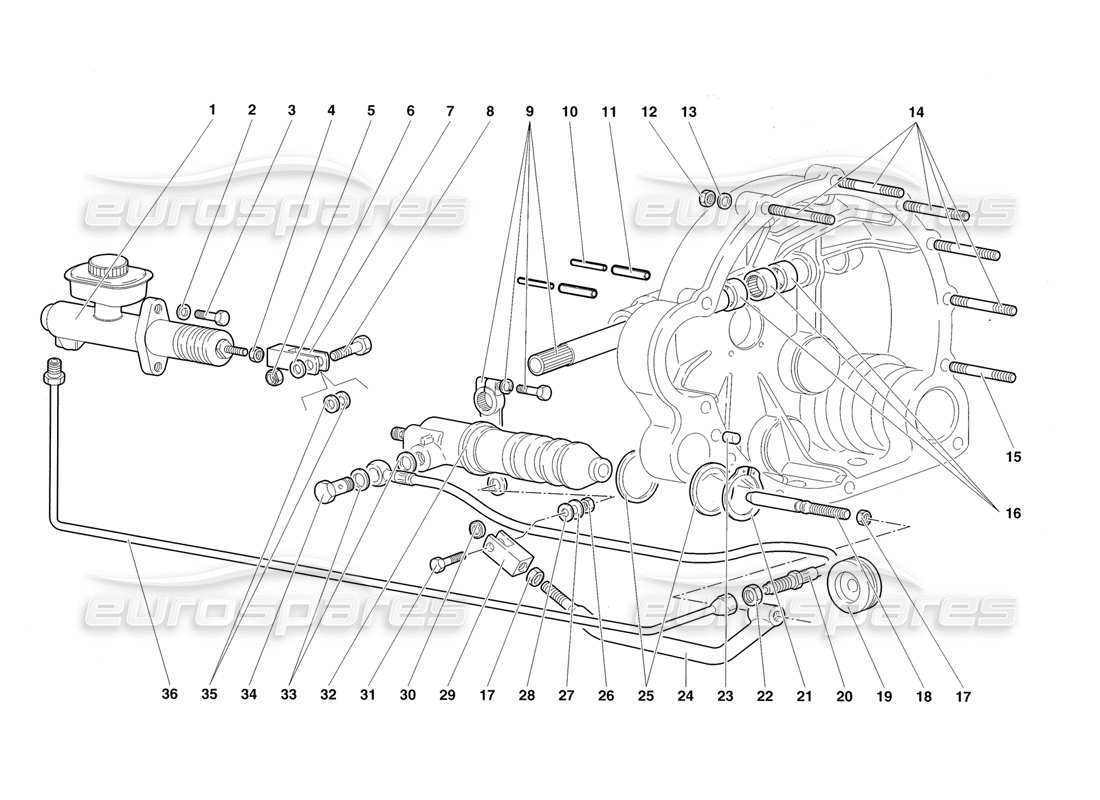 a part diagram from the lamborghini diablo roadster (1998) parts catalogue