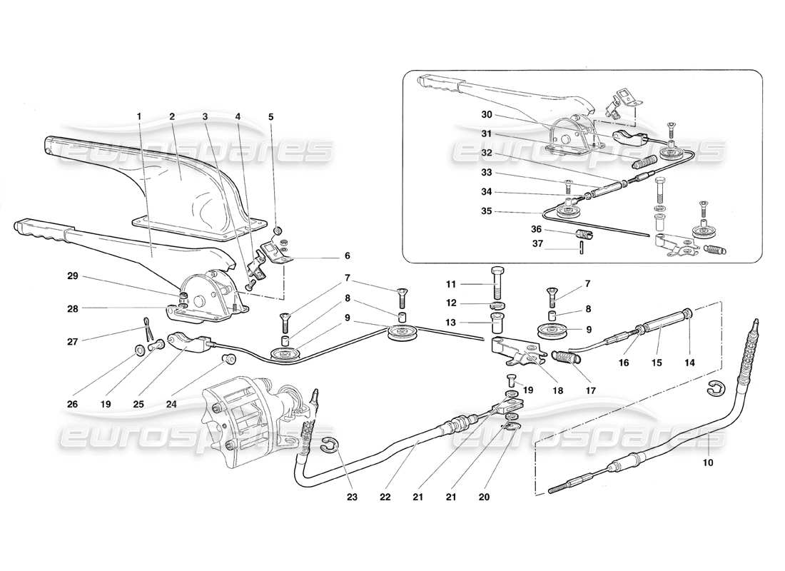 a part diagram from the lamborghini diablo roadster (1998) parts catalogue