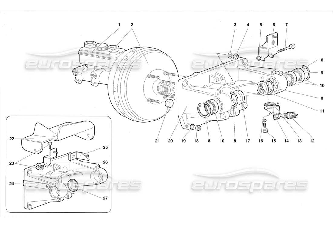a part diagram from the lamborghini diablo roadster (1998) parts catalogue