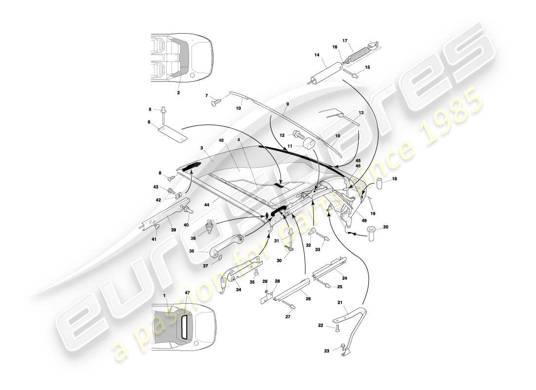 a part diagram from the aston martin db7 vantage (2002) parts catalogue