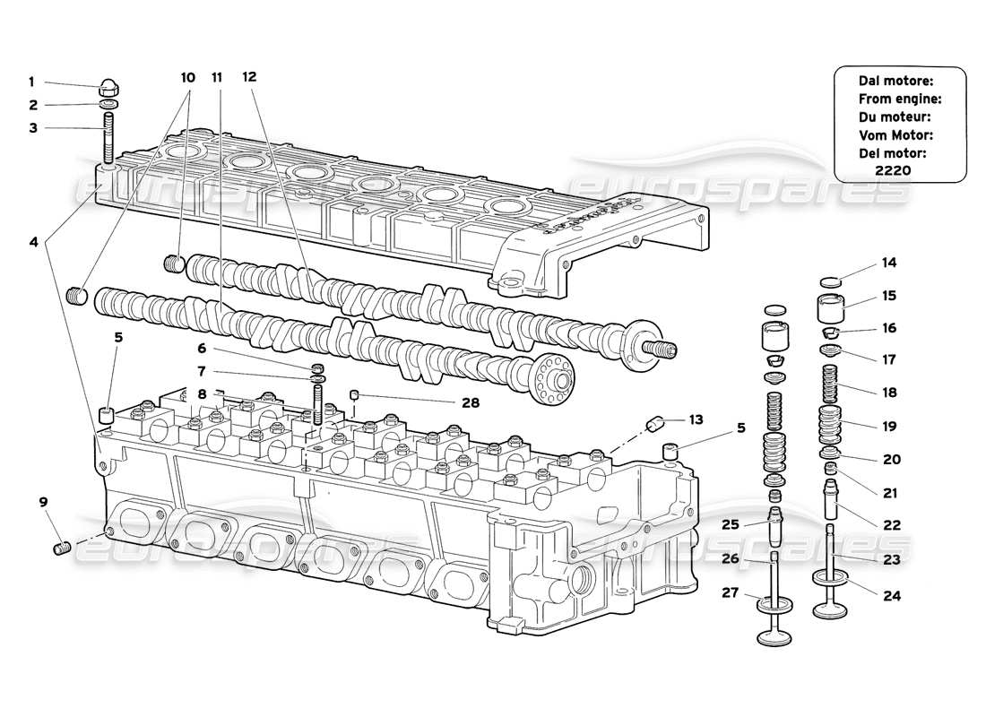 a part diagram from the Lamborghini Diablo SV (1999) parts catalogue