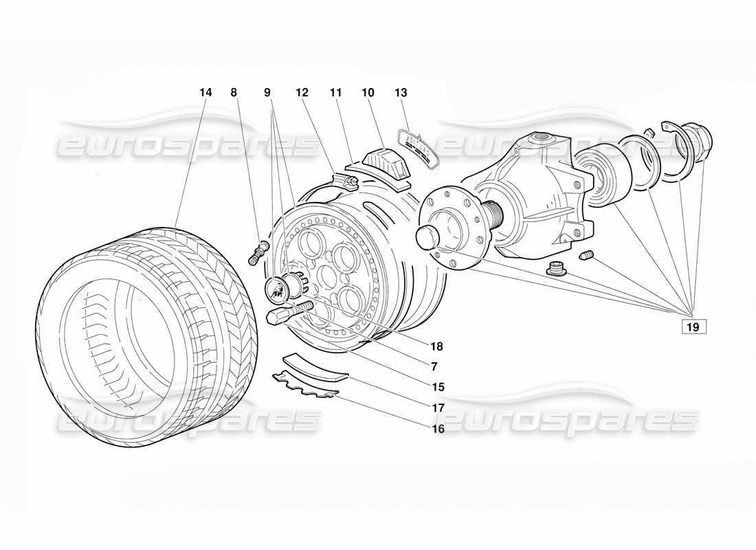 a part diagram from the lamborghini diablo (1991) parts catalogue