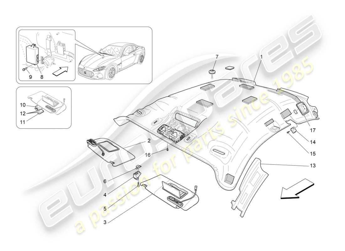 a part diagram from the maserati granturismo sport parts catalogue