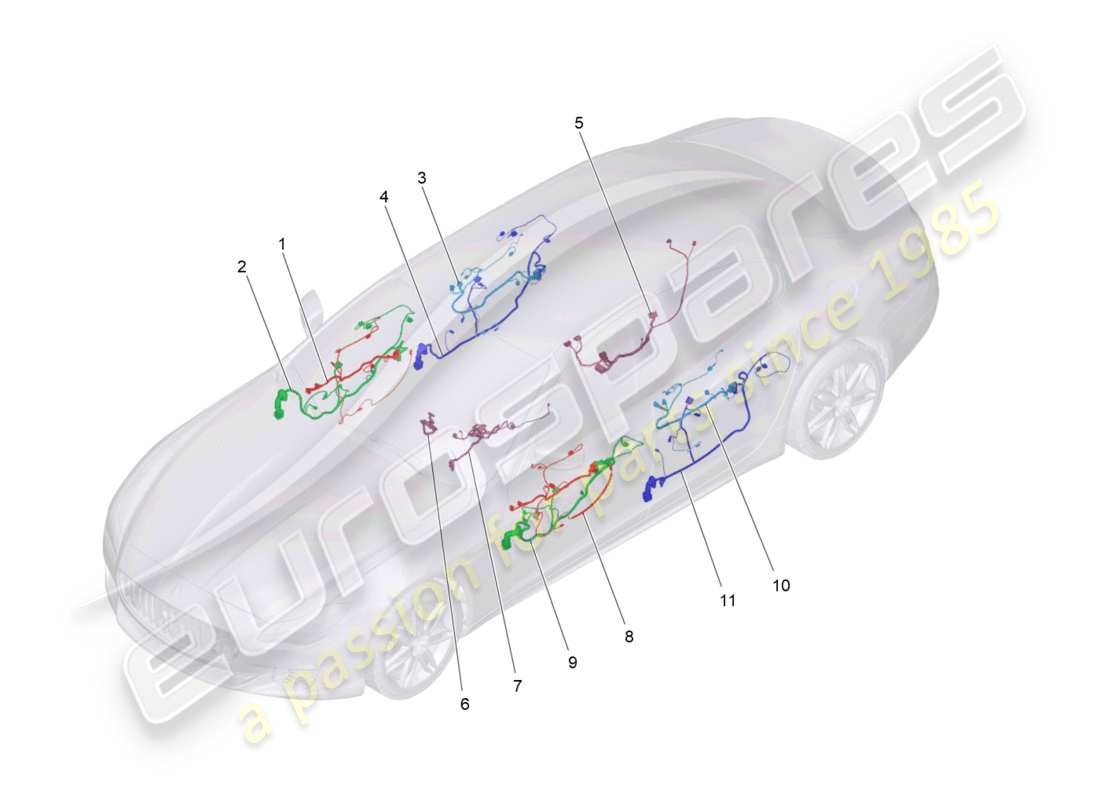 a part diagram from the maserati quattroporte m156 (2014 onwards) parts catalogue