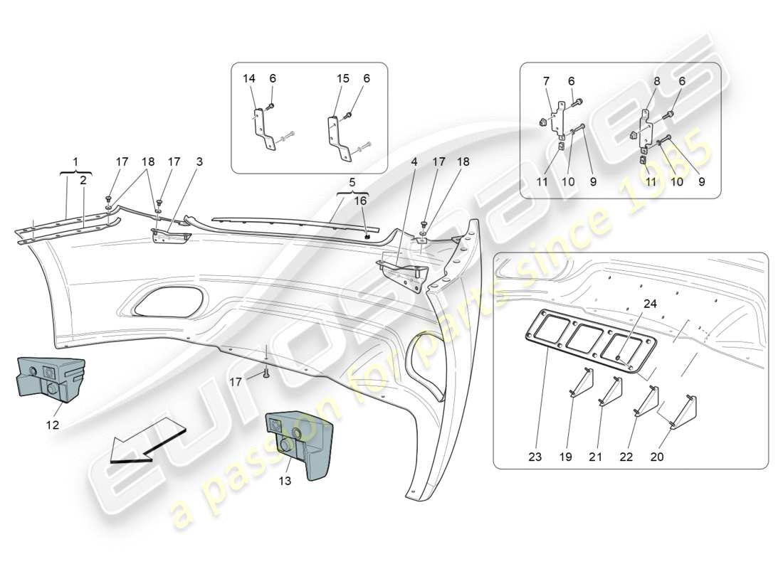 a part diagram from the maserati granturismo s (2015) parts catalogue