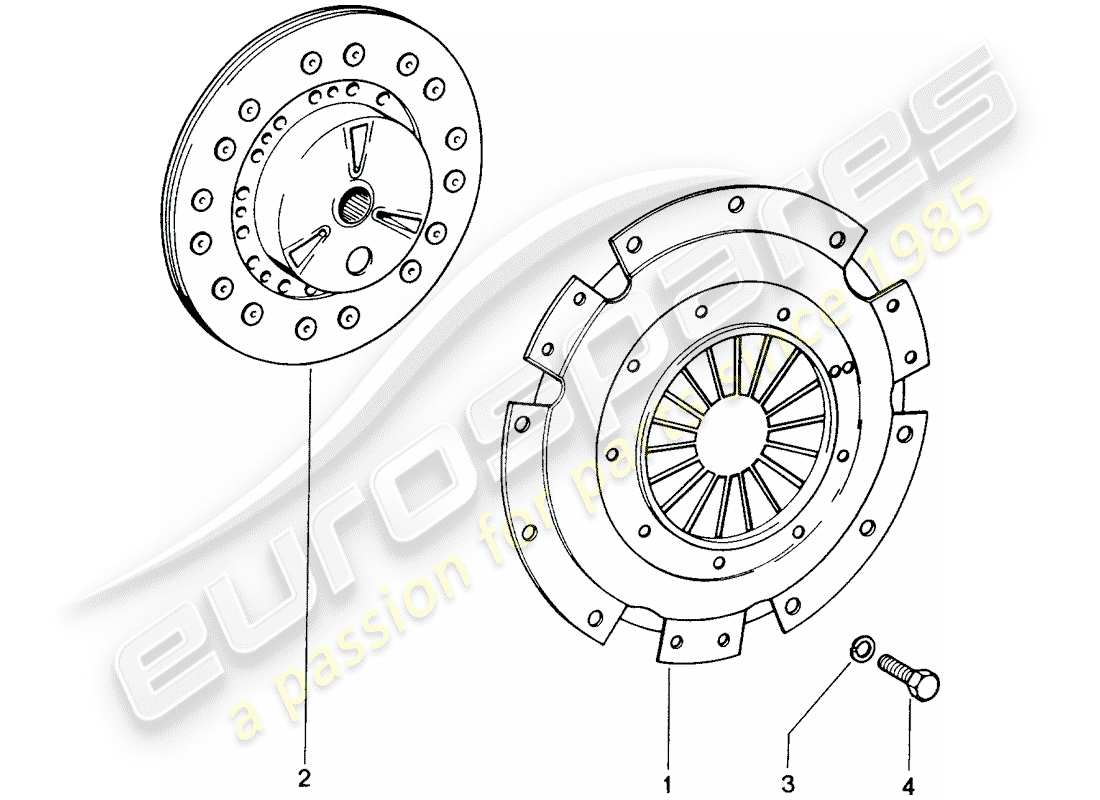 porsche 1970 (914) clutch parts diagram