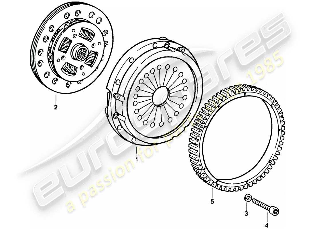 porsche 1980 (911) clutch part diagram