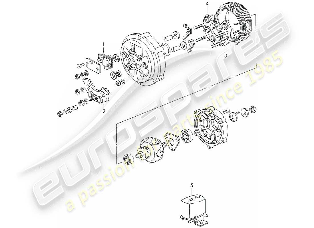 porsche 1970 (911) alternator parts diagram