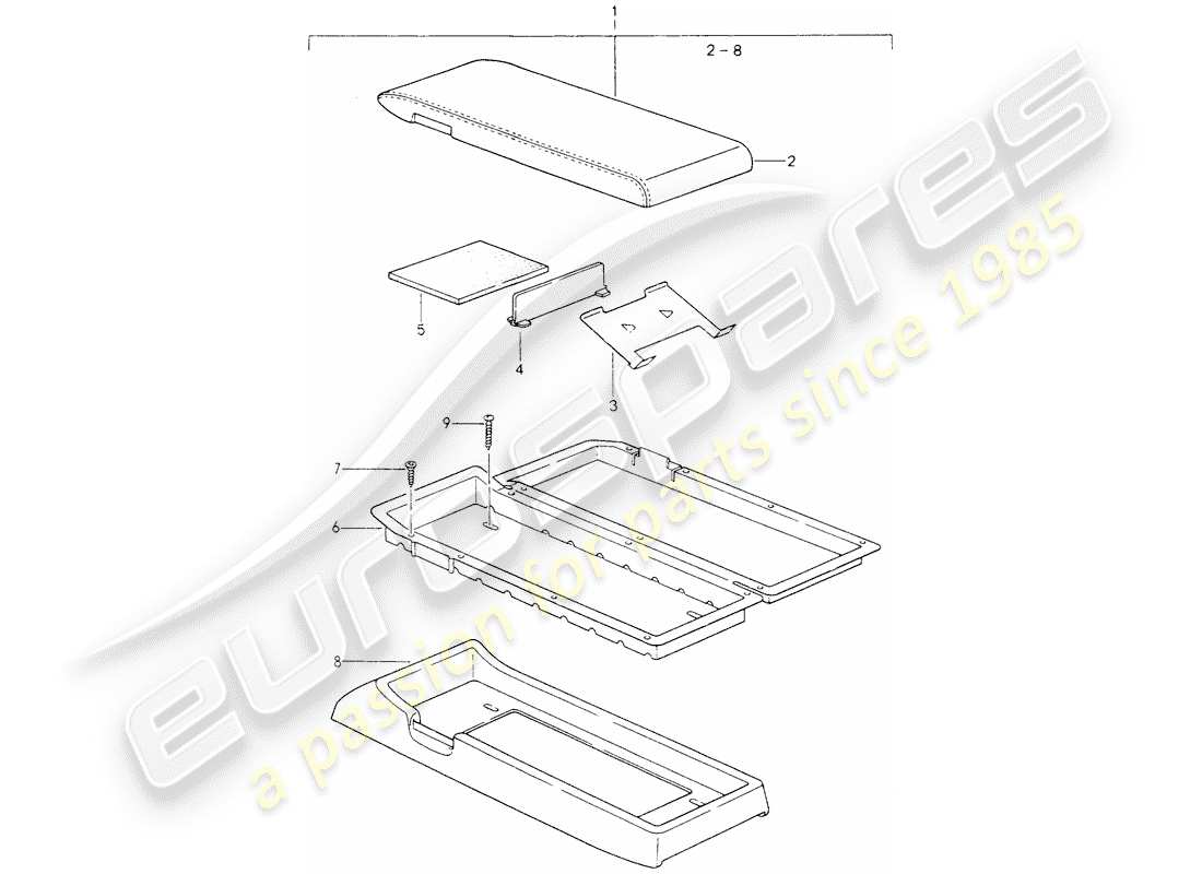 porsche 1987 (928) cassette holder parts diagram